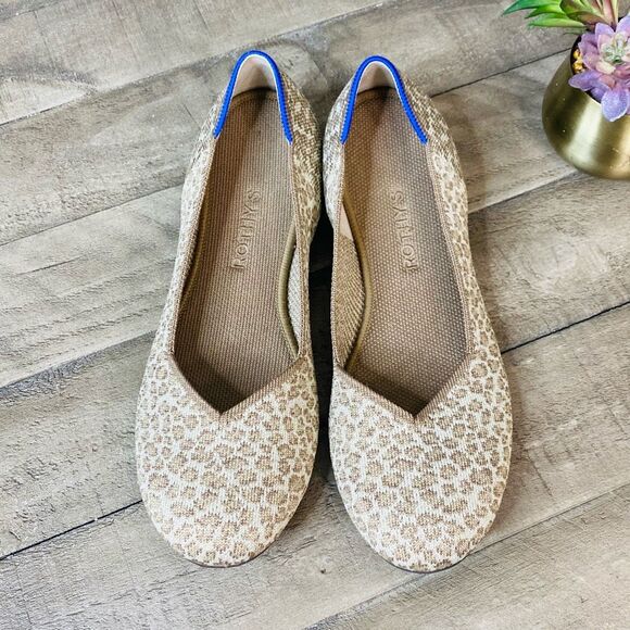 Rothy's Leopard Print Flats with Blue Accents - Picture 2 of 8